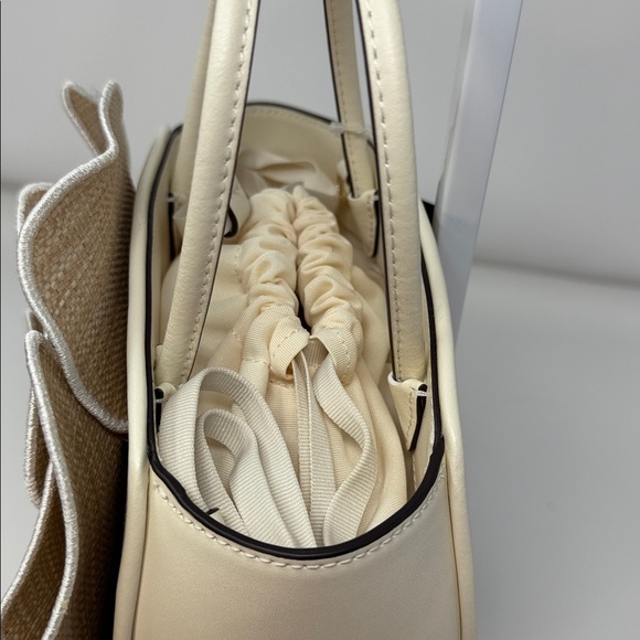 Kate Spade Flora Rose Flower Straw Leather Bucket Tote Crossbody Purse NWT - Picture 12 of 17